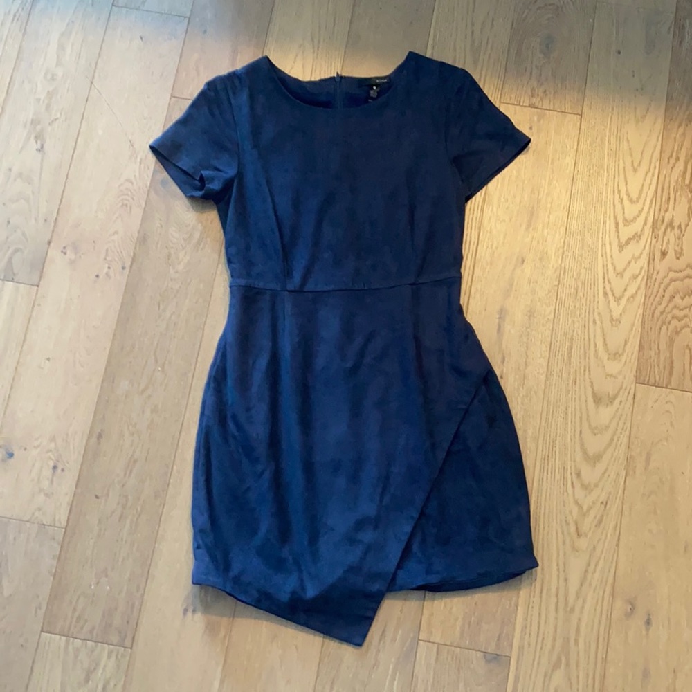 Aqua Dress in Navy Blue Velvet